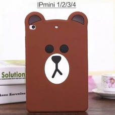 iPad mini 1 2 3 - 3D Silicone Cute Cartoon Protective Tablet Cover Case - Brown Bear